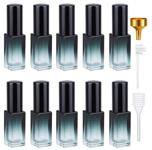 Segbeauty Atomizador Perfume Recargable, 10 Piezas 5ml Dispensador Perfume Viaje, Pulverizador Colonia de Vidrio, para Fiesta, Regalos, Trabajo (Azul Degradado)