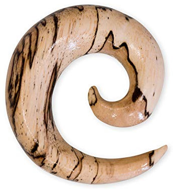 Fly Style 1 Stück Dehnschnecke aus Zebra Tamarinde Holz - Piercing-Schmuck, Grösse:22 mm