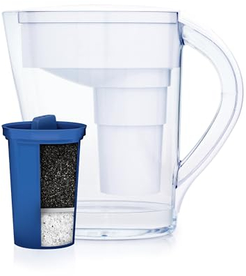 Santevia MINA Alkaline Mineral Water Filter Jug | Water Filtration System | Chlorine and Lead Filter | Water Purifier Jug | Home Water Filtration Jug | 9-Cup at Home Water Filter