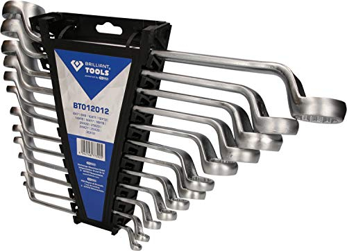 BRILLIANT TOOLS BT012012 Jeu de clés polygonales doubles coudées, 12 pcs [Powered by KS TOOLS]