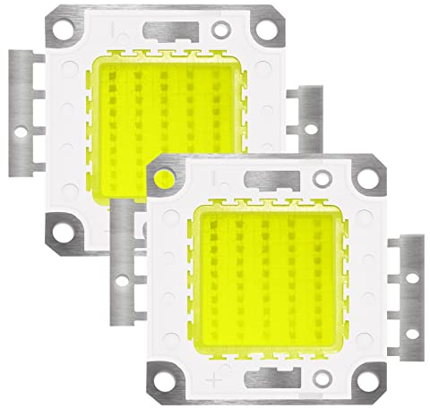 2PCS 50W LED Chip Blanco 6000K COB Bombillas LED para Luz de Inundación LED, luz de Techo, Alta Potencia Lampara Ahorradora de Energia Tesfish
