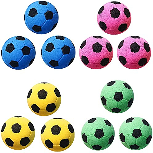 GINFH Cat Foam Ball Cat Sponge Ball Toy Cat Soccer Ball Toy Elastic Soft Foam Football(12)