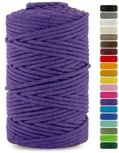Netuno 1x corda macramè colorata viola 5 mm 100 m filo macrame corda di cotone filato di cotone cordoncino corda per lavori uncinetto ferri da maglia gomitolo