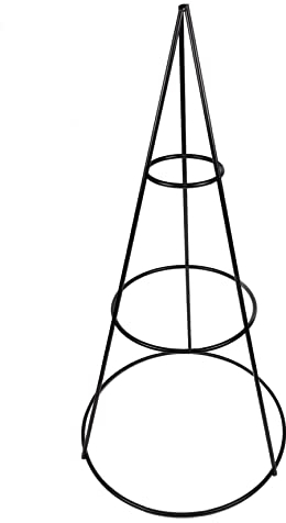 Spetebo Sapin de Noël en métal 3D pour décoration de décoration – 50 cm – Arbre de Noël avec 2 niveaux à décorer soi-même – Cône pyramide décoratif, Noir