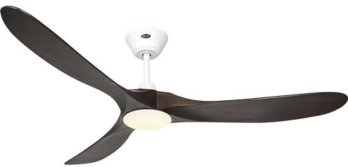 CasaFan ECO GENUINO-L 152 Deckenventilator mit LED-Beleuchtung, Energiesparender & leiser Ventilator mit Massivholzflügeln, 6 Geschwindigkeitsstufen mit Fernbedienung, für Räume bis 35 qm