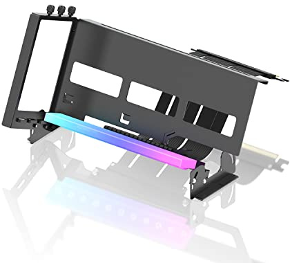 EZDIY-FAB GPU PCIe 4.0 Halterung, Multi-Winkel-Einstellung, LED ARGB 5V 3 Pins, VGA-Videokarte, Montagekabel PCIe 4.0 X16 Gen4, 17 cm, Schwarz