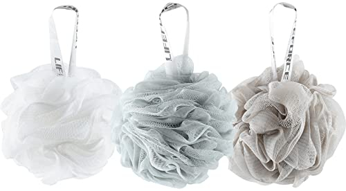 Lifeforce Lot de 3 Éponges Exfoliantes Fleurs de Bain, Fleur de Douche Aux Belles Couleur, Éponge Exfoliante Unisexe pour le Corps, Nettoyage Profond et Apaisant en Douceur