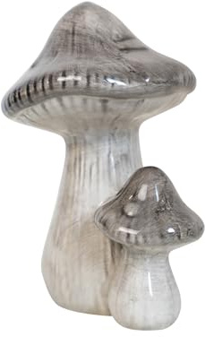 Heitmann Deco - Champignons en céramique, Gris, Environ 16 cm