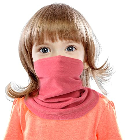 HEGCOIIE tubhalsduk för barn fleece loop halsduk halsvärmare halsduk vindtät skidmask varm för utomhus skidåkning cykling, ROSA, 7.87 x 11.81 inch