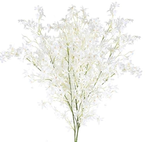 SLFYEE 3pcs Fleurs Artificielles Cerisier Blanc 115CM Sakura Bouquet de Fleur en Soie Fausse Fleur Sakura Deco pour Vase Maison Table Jardin Arrangement de Fleur