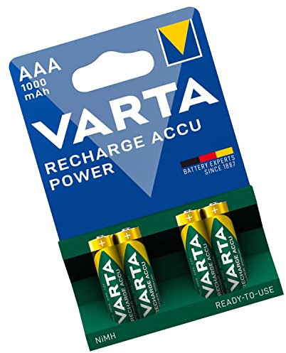 Varta HR03 Lot de 4 Piles Rechargeables AAA 1000 mAh
