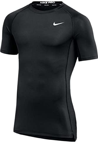 Nike Mens Pro Fitted Short Sleeve Training Tee (Large Black)