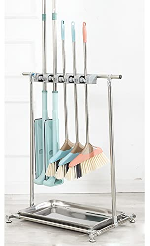 Besenhalterung & Gerätehalter Utility Racks Besen und Mop Halter Put Wet Mops Movable Floor-Mounted Mop Rack Floor Standing Cleaning Tool Cart Storage For Garden Garage Schools, Hospitals, Factories,
