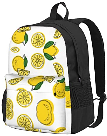 StOlmx Laptop-Rucksack mit Zitronenfrucht-Muster, Reiserucksack, große Wickeltasche, Arzttasche, Schwarz , One size