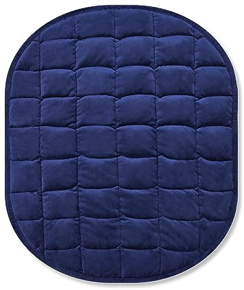 TONGDADA Weighted Lap Blanket 7lbs for Adult,Perfect for Relaxation, Lounging, Napping, Sleeping & Travel,Luxury Minky Weighted Body Blanket,Weighted Throw Blanket-Navy Minky, 29 x 24