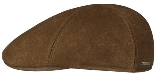 Stetson Texas Lambskin Flatcap Einfarbige Elegante Ledercap Meliertes Design Komfortfutter Handgefertigt in Deutschland Herren Herbst/Winter braun XXL (62-63 cm)