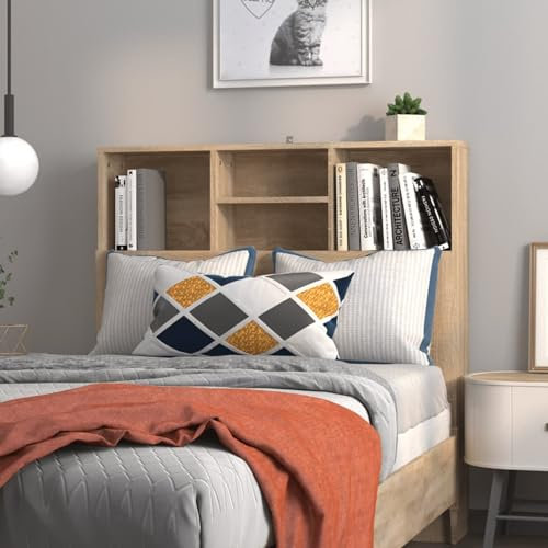 ARKEM Bett-Kopfteil mit Ablagen Sonoma-Eiche 100x19x103,5 cm Mkopfende
