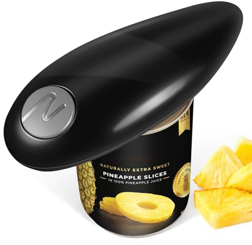 Abrelatas Eléctrico, Abrelatas de un Solo Toque, Abrelatas Automático, Abridor de Tarros Eléctrico, Adecuado para Chefs/Pacientes con Artritis/Personas Mayores (black)