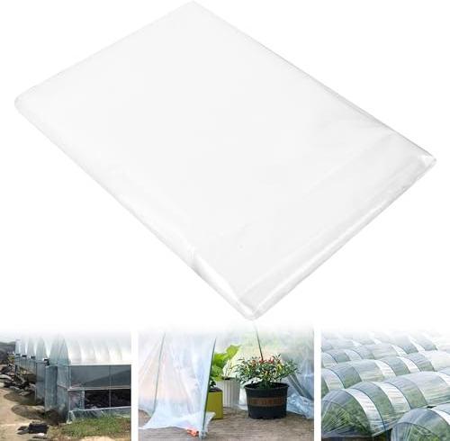 XCDMJ Film en polyéthylène Transparent pour Serre, Extra épais et indéchirable, Film de Jardin en polyéthylène, pour Couvrir Les parterres de légumes, Tunnel, Film pour Maison de tomates (2 x 6 m)