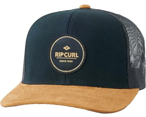 Rip Curl Herren Icons Trucker Hat, Mesh Back Cap Snapback for Men, Adjustable Hut, Schwarz/Hellbraun 243, Einheitsgröße