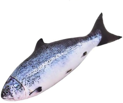OUKEYI Salmon Fish Plush Toy Pillow, 23.6 inch/60cm Soft Decor Pillow Cushion, Stuffed Decorative Pillow, Creative Gift, Home Decor