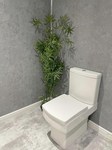 DBS Concrete Grey Matt 8mm PVC Bathroom Wall Panels Kitchen Shower Cladding (5 Panels)