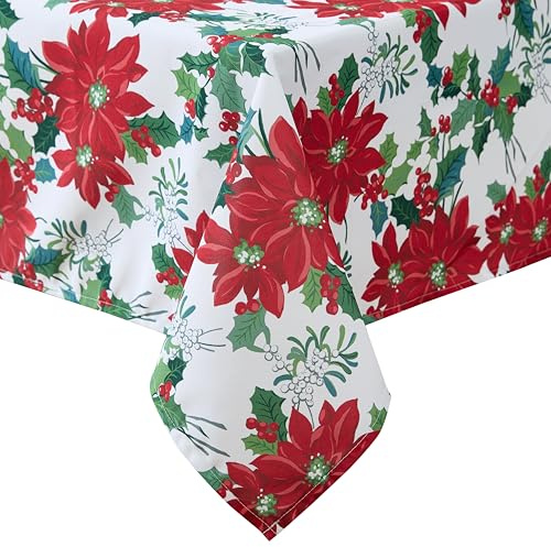 Laura Ashley Mantel Decorativo, Resistente a Las Arrugas y a Las Manchas, Repelente al Agua, fácil Cuidado, Tela de poliéster Lavable para Comedor, Cocina, Vacaciones, Fiesta, 70 Pulgadas, Redondo,