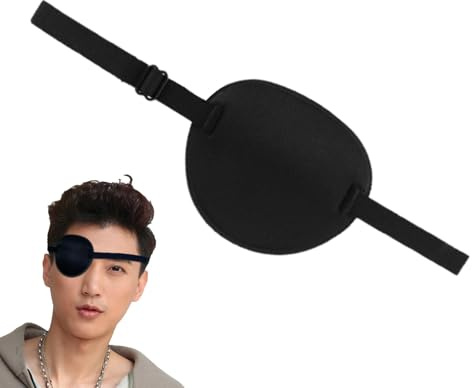 Patch occhi - Patch per occhi singoli | Protezione occhi pirata regolabile per adulti | Cerotto per adulti | Protezione degli occhi morbida e semplice | Protezione oculare regolabile, toppe morbide