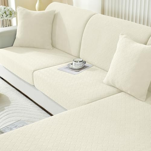 Ystyle Sofa Sitzkissenbezug Stretch, Elastischer Sofa Sitzbezug rutschfest, Universal Kissenbezüge Waschbare, Sofakissen Bezug Wohnzimmer Sofabezug Sofaschoner (Großer 1 Sitzer, Beige)