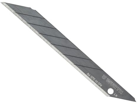 Würth 10x Abbrechklingen spezial 9mm extrem scharf mit 30° Grad Spitze für 9mm Cuttermesser 071566074 für dünne Medien wie Folie, Papier