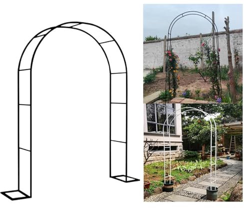 Arche de jardin en métal noir pour décoration de cérémonie de mariage avec plantes grimpantes et fleurs 3,5 x 2,2 x 0,4 m