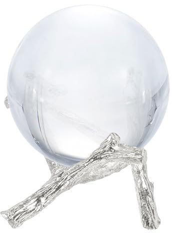 sourcing map Metal Crystal Sphere Holder, 2.2 Dia Crystal Ball Display Stand Quartz Ball Orb Holder for Glass Crystal Art Home Decor, Tripod Stand, White k