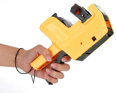 Aumotop MX-5500 Labeler 8 Digits Price Tag Gun Retail Tool Include Labels & Ink Refill for Handheld Labeling (Yellow)