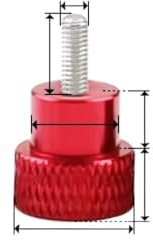 AYYSSM 1 STÜCKE Aluminium Rändelkopf Edelstahlgewinde Handfest Rändelschraube M3 M4 Rändelschrauben(Red,M4x8-D12x12)
