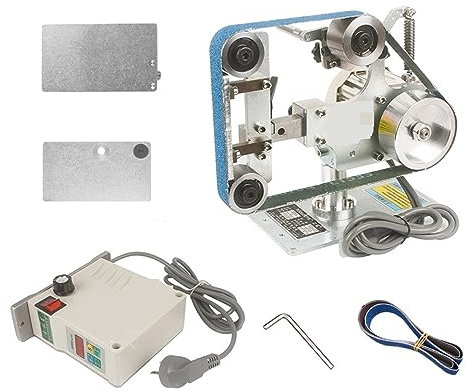 Máquina pulidora, lijadora orbital, Máquina de cinta abrasiva Máquina de lijado de banda pequeña de grado industrial 762x25mm Pulidora Sacapuntas Pulidora Rectificadora para lijar, pulir(Group1)