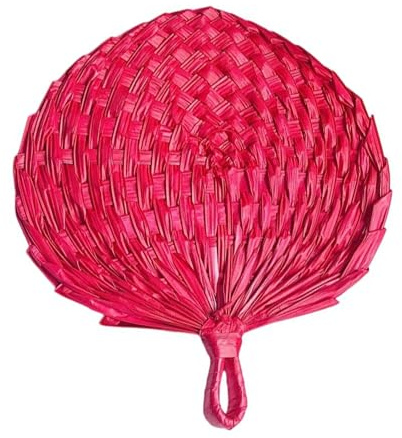 Abanico de hojas de palmas tejidas, herramienta de refrigeración de mano grande natural con asa para decoración de pared del hogar, regalo de boda, decoración de boda, hoja de palma