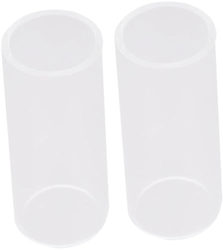 HEALLILY Glass Guitar Slides Standard Size 2pcs for Professional Guitar Players Accessories with Smooth Gliding Surface and Excellent Intonation 2.8x2.2x2.2cm
