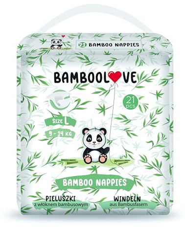 BAMBOOLOVE - 3x 21pcs L - Pannolini taglia usa e getta in bambù - Pannolini neonato ipoallergenici ed ecologici - Senza irritazioni e arrossamenti - Senza sostanze chimiche - Pannolini ecologici