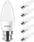 LVWIT 5W Ampoules à Bougies LED B22, Equivalente à 40W Ampoules Incandescentes, 2700K Blanc Chaud 470Lm, Non-Dimmable, Lot de 6