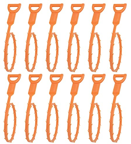 Amazon Basics Abflussverstopfungsentferner, flexible Abflussspirale zur effektiven Entfernung von Haaren und Ablagerungen in Waschbecken und Badewanne, 50 cm, 12 Stück