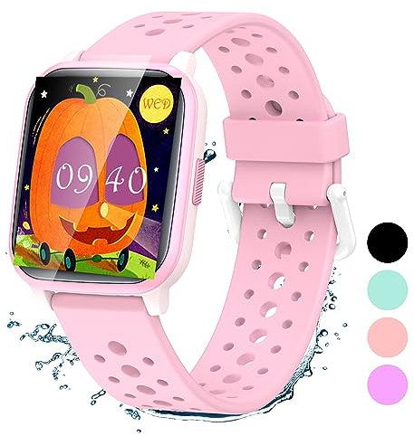 LAMA Kids Smart Watch, 1.4 Touch Screen Activity Trackers, Fitness Trackers With Heart Rate Monitor, Waterproof IP68 Tracker Watch Pedometer Stopwatch, Smart Watch for Girl Boy, Pink