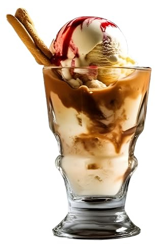 Topkapi 200.156 Lady Glamour Lot de 6 coupes à glace, à café glacé, à dessert, 190 ml, en verre avec pied