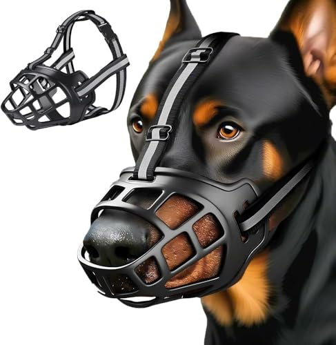TTPSRY Museliere pour Chiens Respirant et Confortable Taille Ajustable avec Bande Réfléchissante pour Chiens de Taille Moyenne ou Grande (3#)