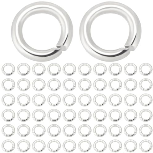 Beebeecraft 600Pcs 4mm Jump Rings 925 Sterling Silver Plated 304 Stainless Steel Open Jump Ring Connector Links for Jewelry Making DIY Crafts Necklace Bracelet