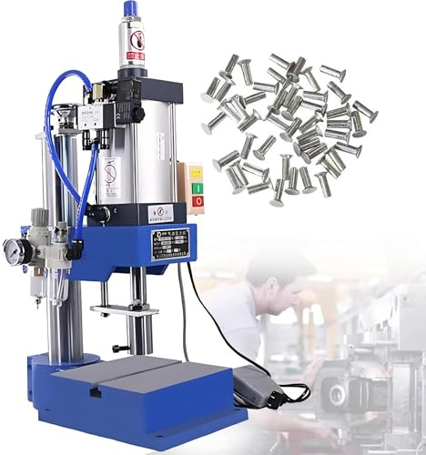 WHYYDSS Punzonatrice pneumatica Verticale da 200 kg/300 kg, pressa da banco, Piccola pressa a Gas, rivettatrice ad Alta precisione con 2 Pulsanti o Pedale Footswitch-200kg
