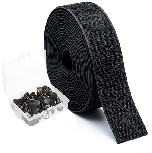 20ft/240in Hook and Loop Roll with Strong Adhesive and Black Nails - Perfect for Sentry Screens Magnetic Screen Door Replacement - Durable and Easy-to-Use
