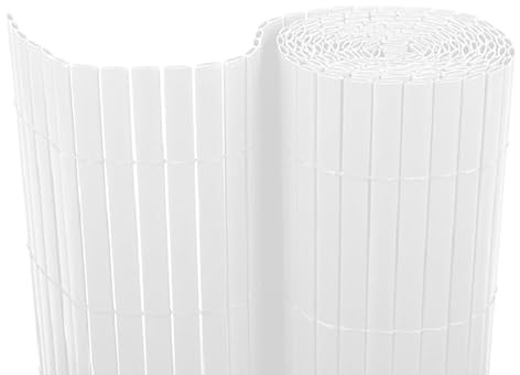 BONERVA | Cañizo PVC | Doble Cara | Valla de decoración Exterior para jardín y terraza (Blanco, 2 x 3 Metros)