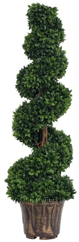 Outsunny Künstliche Spirale Buchsbaum Pflanze 120cm Grün | Künstliche Pflanze für drinnen und draußen, Topf inklusive, Kunstpflanze für Zuhause, Büro, Wohnzimmer, Garten.