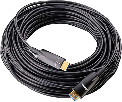 DTECH Fiber Optic HDMI Cable 100m with High Speed | 1080p 60Hz 4K 30Hz for Home Theater HD Video 3D ARC HDCP CEC (328 Feet, Black)