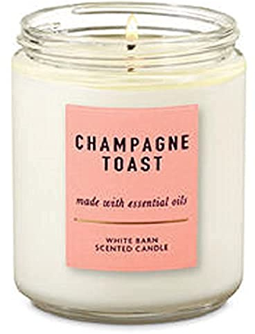 White Barn Bad- och kroppsarbeten enkel veke doftljus champagneskål (champagnerostat bröd)